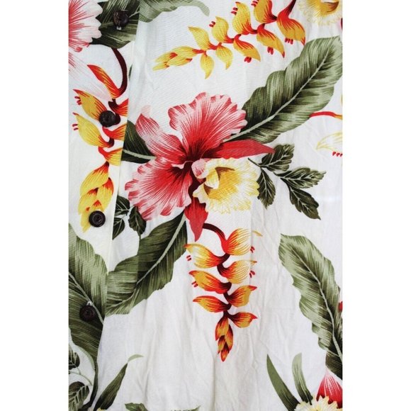 Vintage  Hawaiian Shirt Floral XL Made in Hawaii Orchids Fern Rare New - Picture 3 of 7